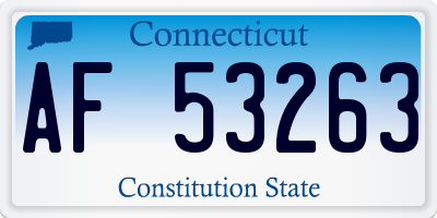 CT license plate AF53263