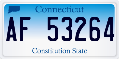 CT license plate AF53264