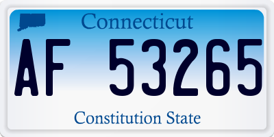 CT license plate AF53265