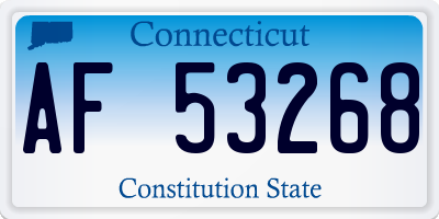 CT license plate AF53268