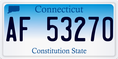 CT license plate AF53270