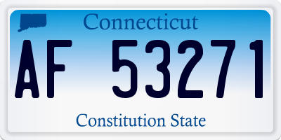 CT license plate AF53271