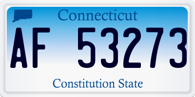 CT license plate AF53273