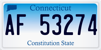 CT license plate AF53274