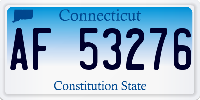 CT license plate AF53276