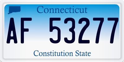 CT license plate AF53277