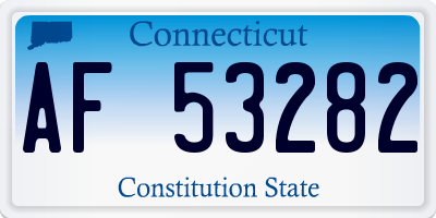 CT license plate AF53282