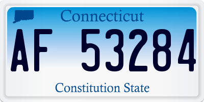 CT license plate AF53284