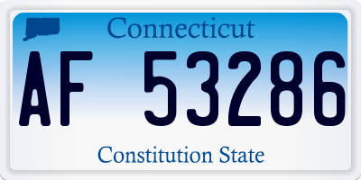 CT license plate AF53286
