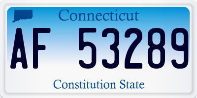 CT license plate AF53289