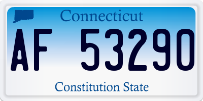 CT license plate AF53290