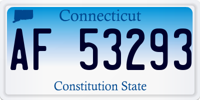 CT license plate AF53293