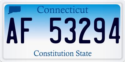 CT license plate AF53294