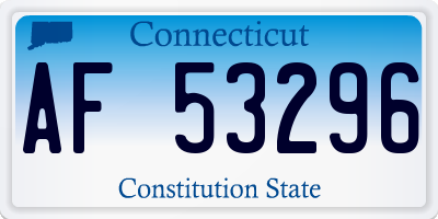 CT license plate AF53296