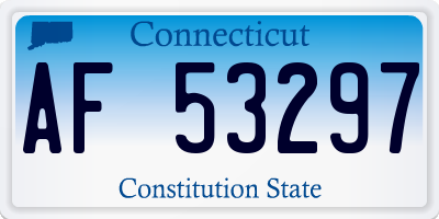 CT license plate AF53297