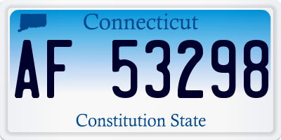 CT license plate AF53298