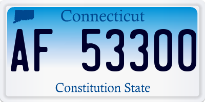 CT license plate AF53300