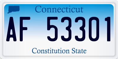 CT license plate AF53301