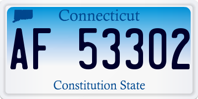 CT license plate AF53302