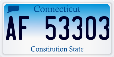 CT license plate AF53303