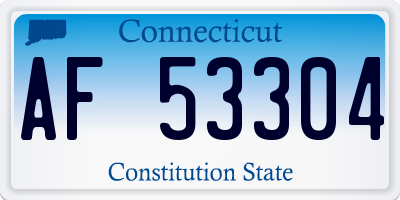 CT license plate AF53304