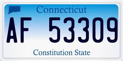 CT license plate AF53309