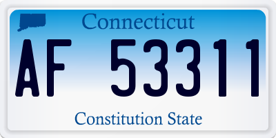 CT license plate AF53311