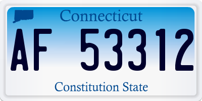 CT license plate AF53312