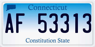 CT license plate AF53313