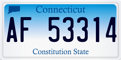 CT license plate AF53314
