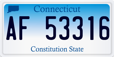 CT license plate AF53316