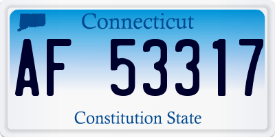 CT license plate AF53317