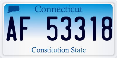 CT license plate AF53318