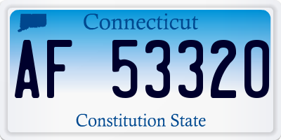 CT license plate AF53320