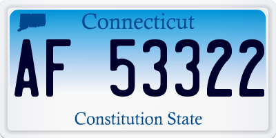 CT license plate AF53322