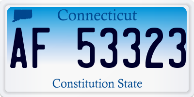 CT license plate AF53323