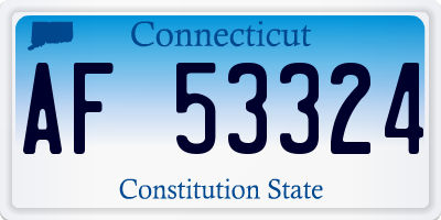 CT license plate AF53324