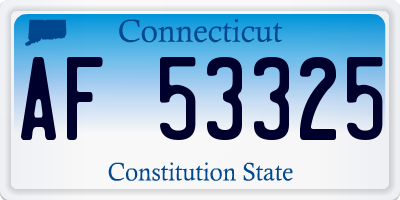 CT license plate AF53325