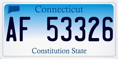 CT license plate AF53326