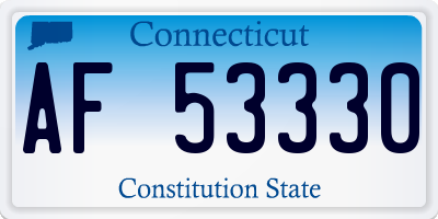 CT license plate AF53330
