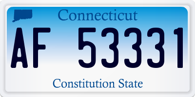 CT license plate AF53331