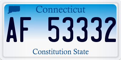 CT license plate AF53332
