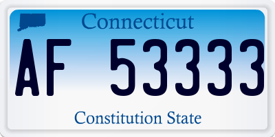 CT license plate AF53333