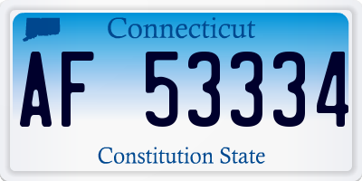 CT license plate AF53334