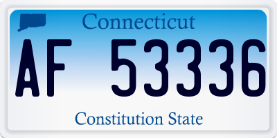CT license plate AF53336