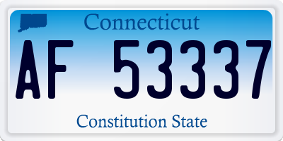 CT license plate AF53337