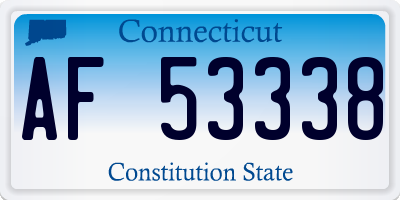 CT license plate AF53338