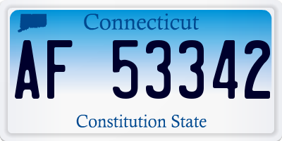 CT license plate AF53342