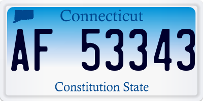 CT license plate AF53343