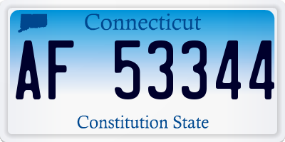 CT license plate AF53344